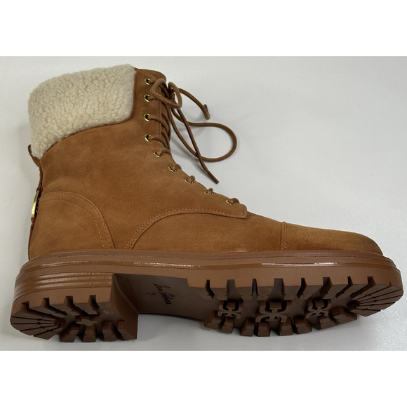 Sam Edelman Aleia Womens Saddle Suede Combat Boots Size 9M Faux Fur New $200 - Picture 8 of 13